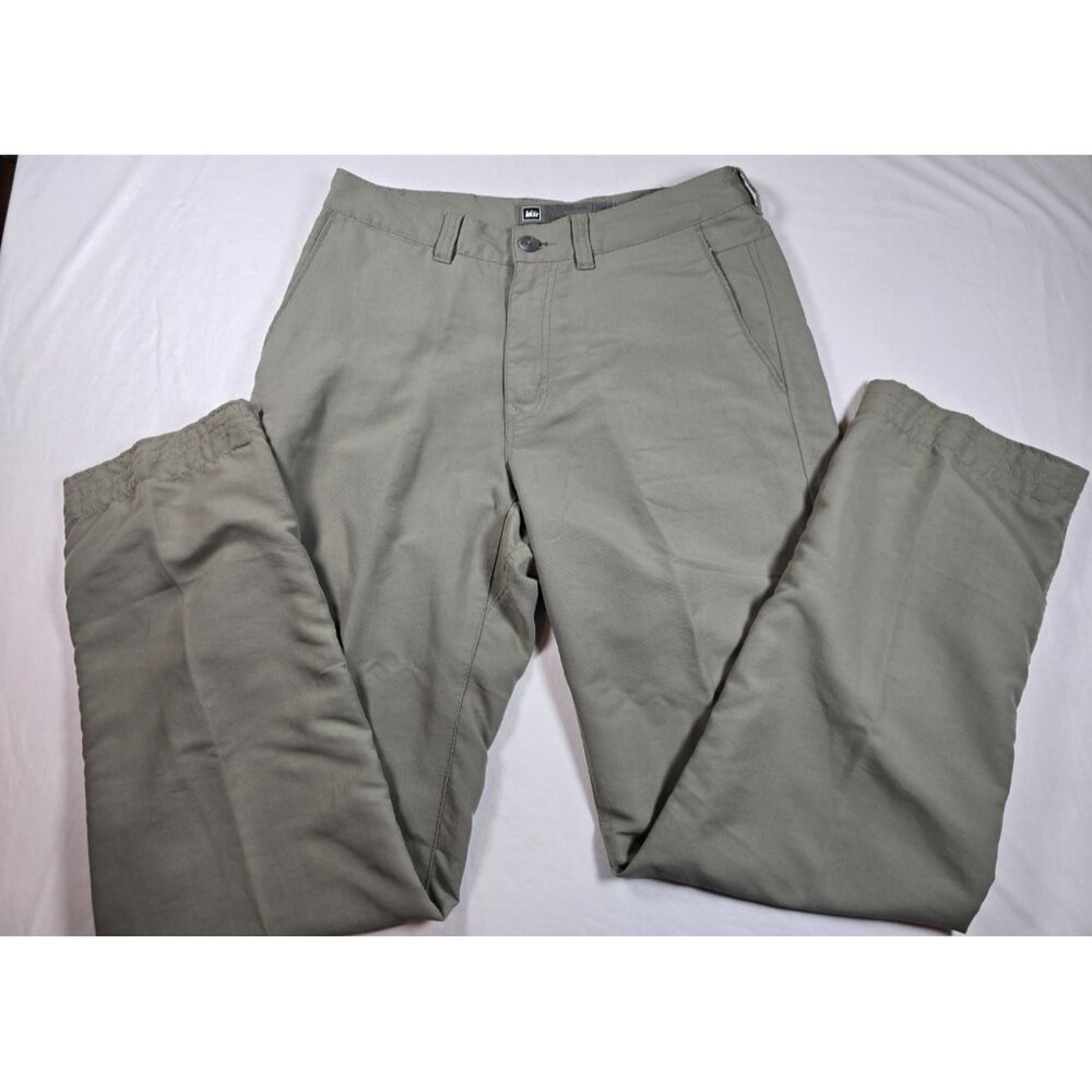 REI Nylon Hiking Pants Men’s 30x32 Olive Green Lightweight Outdoor USA Made